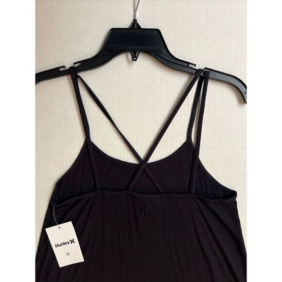 Hurley 3HKD0536 Black Caviar Womens Sz Small Claire Rib Tank Dress - Picture 8 of 12